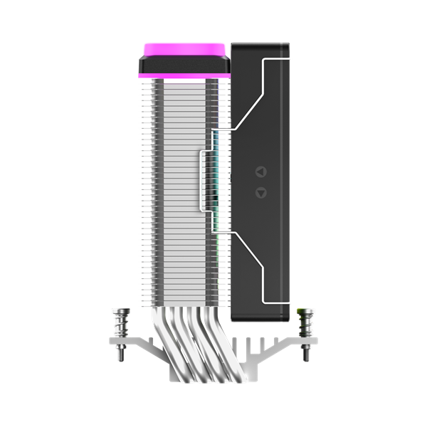 Ocypus Delta A40 SE BK ARGB, 120mm ARGB FAN, Top ARGB Panel, 4 HEAT PIPES, 4-PIN PWM, 800-1800 RPM, 31DBA, HYDRO BEARING, LGA115X/1200/1700/18XX, AM4/AM5
