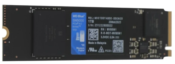 Western Digital Blue SN5100 SSD M2.2280 PCIe 4.0 1Tb, 7100MBs/6700MBs, TBW 600, WDS100T5B0E, 1 year