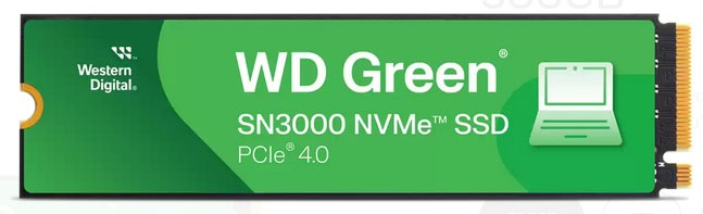 WD SSD 500GB WD Green SN3000, PCI-E 4.0 x4 M.2 2280, [R/W - 5000/4100 MB/s] WDS500G4G0E Western Digital