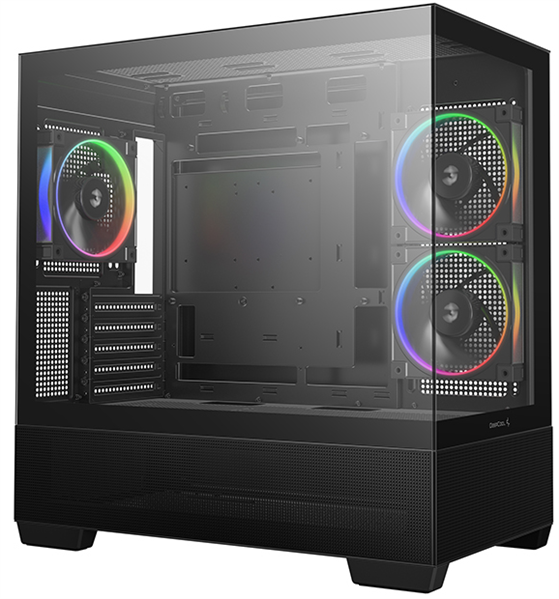 Deepcool CG380 3F без БП, боковое окно (панорама), 3x120mm ARGB PWM вентилятора, черный, mATX (R-CG380-BKAGM3-G)
