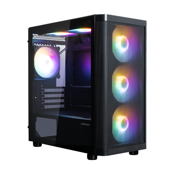 ZALMAN M4 SE, MATX, BLACK, WINDOW, 1xCombo (3.5'' or 2.5''), 1x3.5", 2x2.5", 2xUSB2.0,1xUSB3.0, FRONT 3x120mm FRGB, TOP 2x120mm FRGB, REAR 1x120mm FRGB арт. M4 SE BLACK