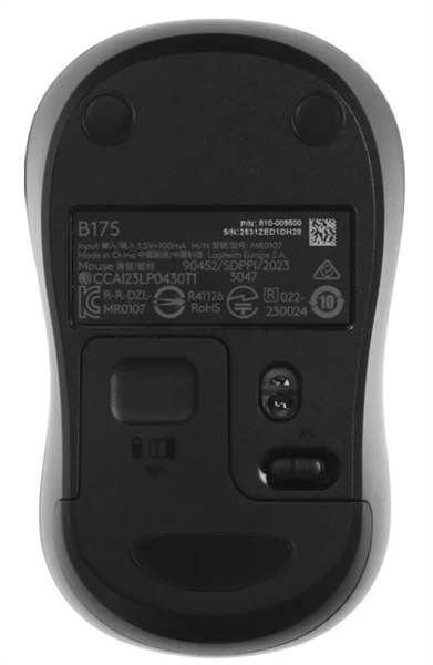 Logitech Wireless Mouse B175, Black, CN, [910-004332]