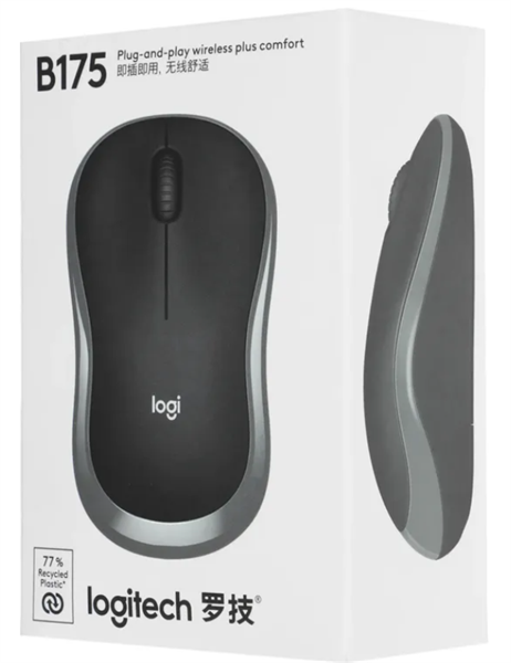 Logitech Wireless Mouse B175, Black, CN, [910-004332]