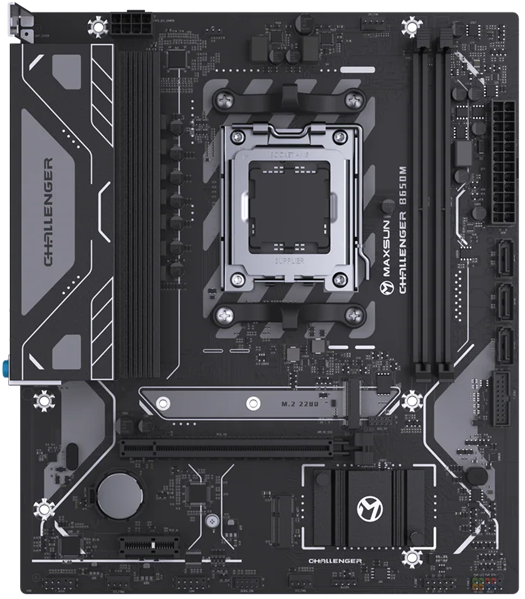 Материнская плата MAXSUN MS-Challenger B650M V2, AM5, B650, 2*DDR5, 3*SATA3, M.2, 4*USB 3.2, 2*USB 2.0, 1*PCIEx16, 1*PCIEx1, DP+HDMI, mATX