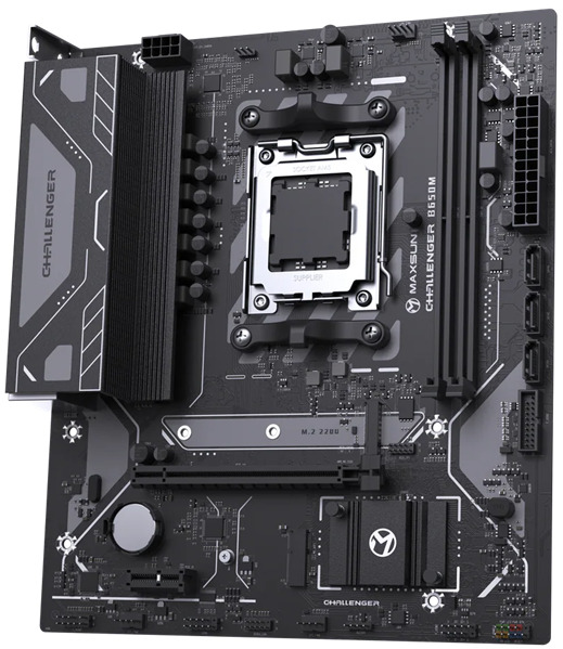 Материнская плата MAXSUN MS-Challenger B650M V2, AM5, B650, 2*DDR5, 3*SATA3, M.2, 4*USB 3.2, 2*USB 2.0, 1*PCIEx16, 1*PCIEx1, DP+HDMI, mATX