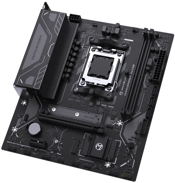 Материнская плата MAXSUN MS-Challenger B650M V2, AM5, B650, 2*DDR5, 3*SATA3, M.2, 4*USB 3.2, 2*USB 2.0, 1*PCIEx16, 1*PCIEx1, DP+HDMI, mATX