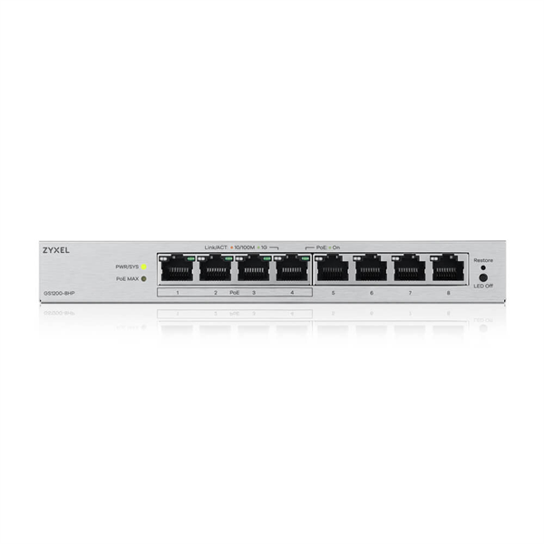 Коммутатор Zyxel Networks GS1200-8HPv3