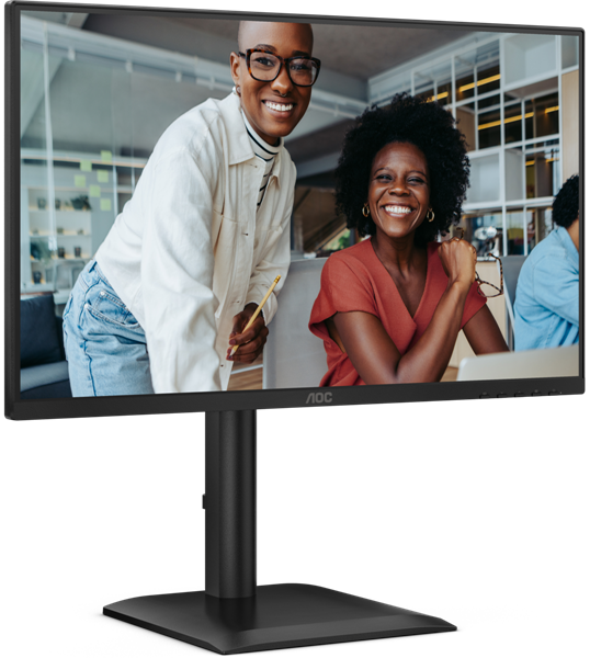 27" AOC 1920x1080, WLED, 16:9, IPS, 300 cd, 1500:1, 20M:1, 4ms, 178°/178°, VGA, HDMI, DP, USB hub: USB3.2x4, USB3.2-B, 120Hz, Speak, Tilt, Height, Swivel, Pivot, Internal, VESA, Black, 3y арт. 27E4U