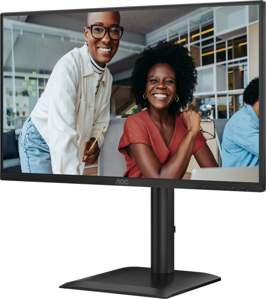 27" AOC 1920x1080, WLED, 16:9, IPS, 300 cd, 1500:1, 20M:1, 4ms, 178°/178°, VGA, HDMI, DP, USB hub: USB3.2x4, USB3.2-B, 120Hz, Speak, Tilt, Height, Swivel, Pivot, Internal, VESA, Black, 3y арт. 27E4U