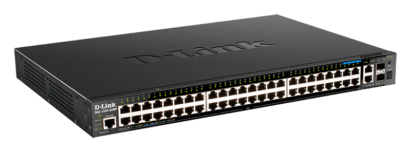 D-Link PROJ Управляемый L3 стекируемый PoE-коммутатор, 44x1000Base-T PoE, 4x2.5GBase-T PoE, 2x10GBase-T, 2x10GBase-X SFP+, PoE-бюджет 370 Вт (740 Вт с DPS-700), CLI, консольный порт RJ-45, RPS