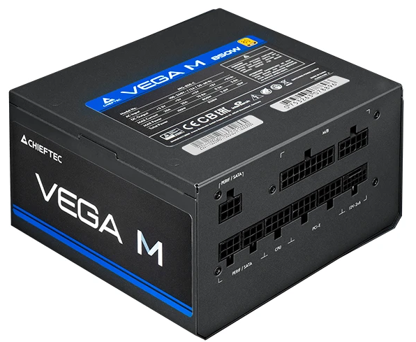 Chieftec Vega M PPG-1000-C (ATX 3.1, 1000W, 80 PLUS GOLD, Active PFC, 135mm fan, Gen5 PCIe, Full Cable Management) Retail
