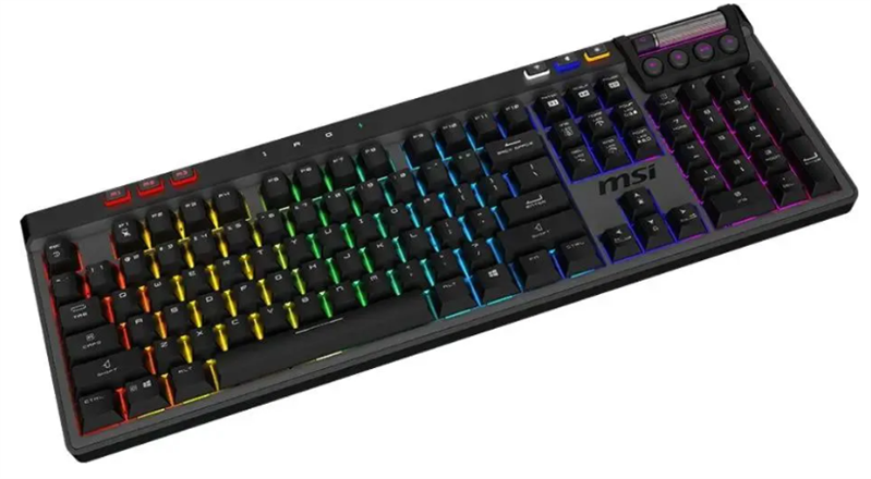 Gaming Keyboard MSI STRIKE PRO SILENT, Wireless, Mechnical, with Multimedia functions, Kailh Midnight Pro Silent Switch, MYSTIC LIGHT RGB, incl. Wrist Rest, Black арт. S11-43RU210-CLA