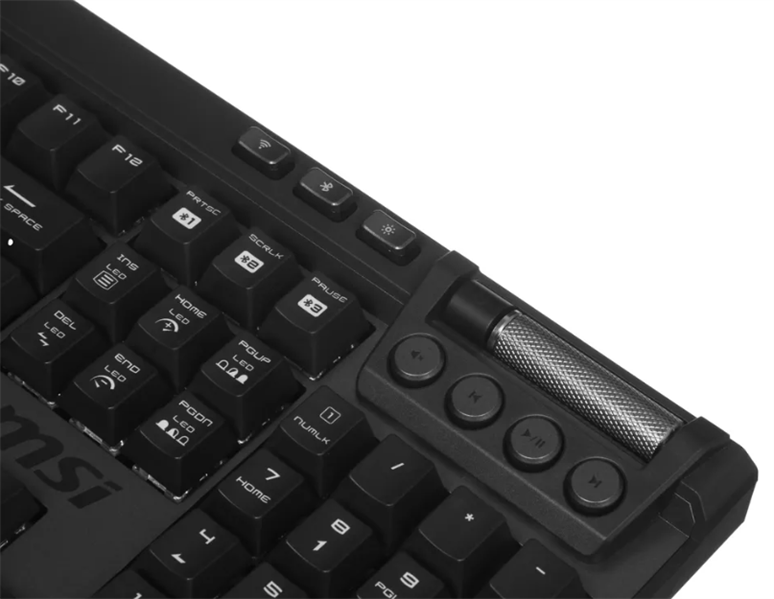 Gaming Keyboard MSI STRIKE PRO SILENT, Wireless, Mechnical, with Multimedia functions, Kailh Midnight Pro Silent Switch, MYSTIC LIGHT RGB, incl. Wrist Rest, Black арт. S11-43RU210-CLA