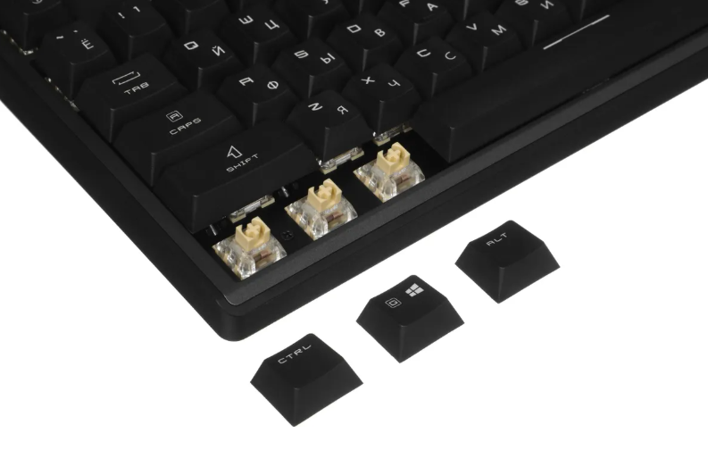 Gaming Keyboard MSI STRIKE PRO SILENT, Wireless, Mechnical, with Multimedia functions, Kailh Midnight Pro Silent Switch, MYSTIC LIGHT RGB, incl. Wrist Rest, Black арт. S11-43RU210-CLA