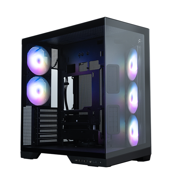 ZALMAN D50, ATX, BLACK, WINDOW, 1xCombo (2.5'' or 3.5''), 2x2.5'', 2x3.5'', 1xUSB TYPE-C, 2xUSB3.0, SIDE 3x120 ARGB, REAR 2x120 ARGB
