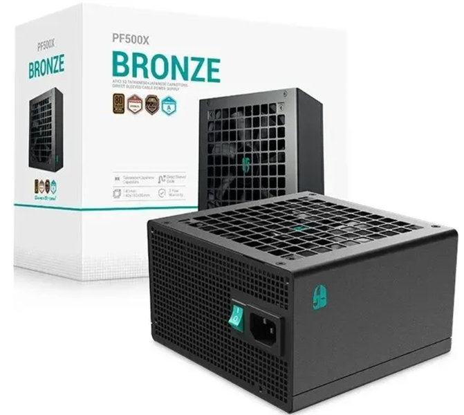 Deepcool GAMERSTORM PF550X (ATX 2.52, 550W, PWM 120mm fan, Active PFC+DC to DC, 80+ BRONZE) RET (R-PF550X-HDOB-WGEU)
