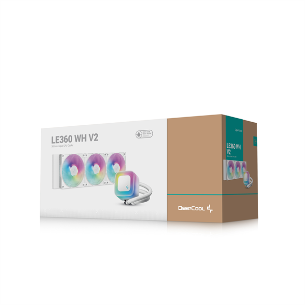 DEEPCOOL LE360 WH V2 LGA1851/1700/1200/115X/AM5/AM4 (6шт/кор,TDP 300W, ARGB Lighting, Anti-Leak edition, PWM, TRIPLE FAN, белый) RET (R-LE360-WHAMMN-G-2)