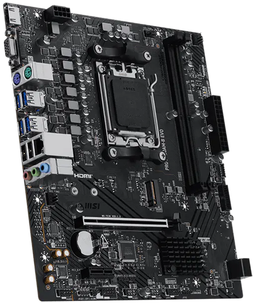 MSI PRO A620AM-B EVO AM5, 2*DDR5, 1*PCIEx16, 1*PCIEx1, 1*M.2, 1*TypeC, 6*USB3.2Gen1, 6*USB2.0, 2*SATA3.0, 2.5G, VGA, HDMI, M-ATX, RTL