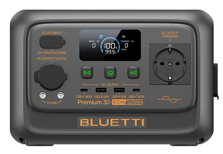Bluetti Premium 30 V2 Portable Power Station, 600W/320Wh, LiFePO4, 4,28kg арт. P-PR30V2-EU-GY-20