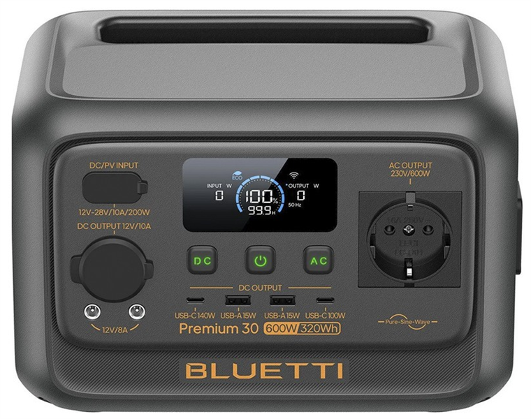 Bluetti Premium 30 V2 Portable Power Station, 600W/320Wh, LiFePO4, 4,28kg арт. P-PR30V2-EU-GY-20