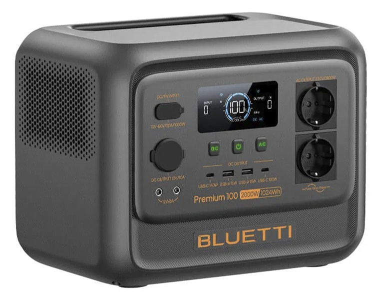 Bluetti Premium 100 V2 Portable Power Station, 2000W/1024Wh, LiFePO4, 11,25kg арт. P-PR100V2-EU-GY-20