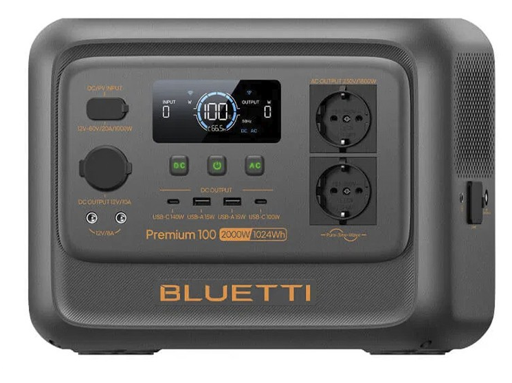 Bluetti Premium 100 V2 Portable Power Station, 2000W/1024Wh, LiFePO4, 11,25kg арт. P-PR100V2-EU-GY-20