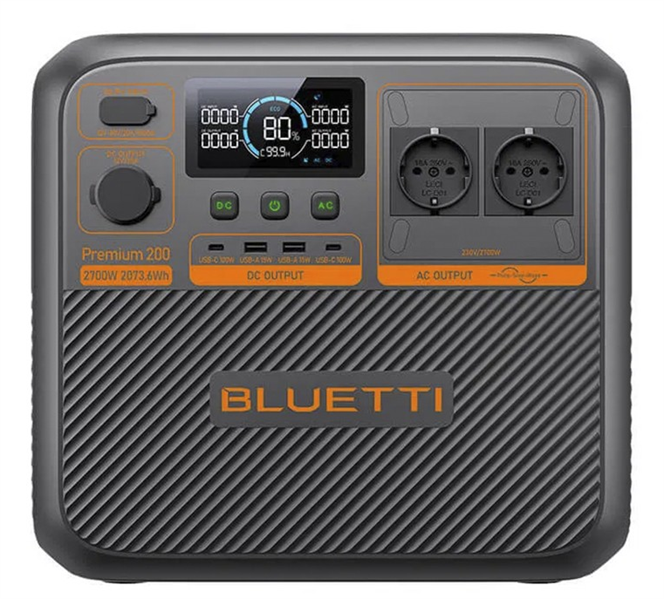 Bluetti Premium 200 V2 Portable Power Station, 2700W/2074Wh, LiFePO4, 24,24kg арт. P-PR200V2-EU-GY-10