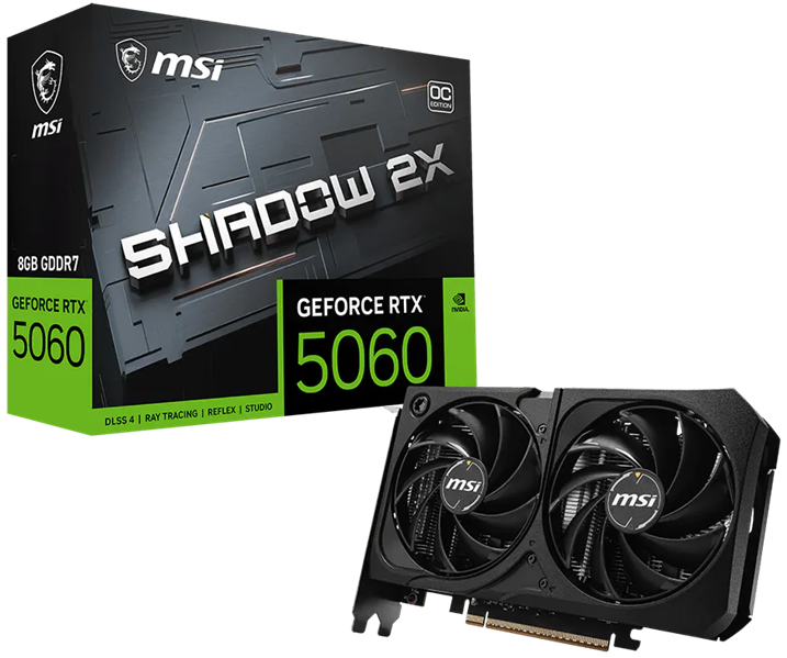 Видеокарта MSI RTX 5060 8G SHADOW 2X OC MAX