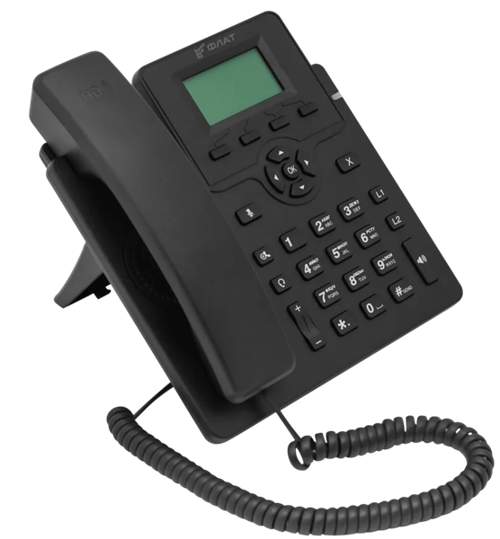 Flat-Phone C10: 4 SIP-аккаунта, 2 порта 10/100BASE-T (RJ-45), ЖК-дисплей, PoE, РЕЕСТР ФЛАТ-ПРО арт. Flat-Phone-C10/RU