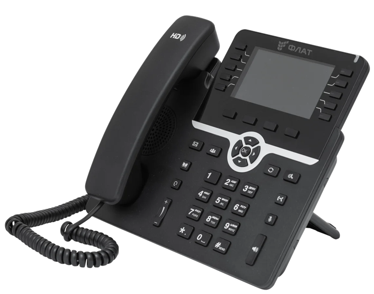 Flat-Phone B10: 20 SIP-аккаунтов, 2 порта 10/100/1000BASE-T (RJ-45), ЖК-дисплей, PoE, РЕЕСТР