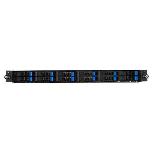 Серверная платформа ASUS RS501A-E12-RS12U: 1U, 1x AMD EPYC 9004/9005 SP5, 24x DDR5 RDIMM, 12x 2.5 NVMe (front), 2x M.2 PCIe/SATA, OCP slot, 2x 1GbE, 2x 1600W PSU