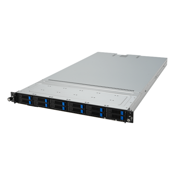 Серверная платформа ASUS RS501A-E12-RS12U: 1U, 1x AMD EPYC 9004/9005 SP5, 24x DDR5 RDIMM, 12x 2.5 NVMe (front), 2x M.2 PCIe/SATA, OCP slot, 2x 1GbE, 2x 1600W PSU