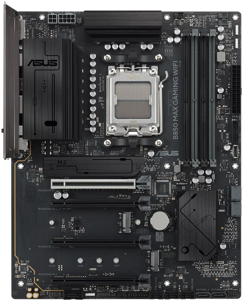 Материнская плата ASUS B850 MAX GAMING WIFI, AM5, B850, 4*DDR5,  4*SATA, 3*M.2, 5*USB 3.2, 2*USB 2.0, Type-C, 5*PCIx16, DP+HDMI, ATX; 90MB1PR0-M0EAY0