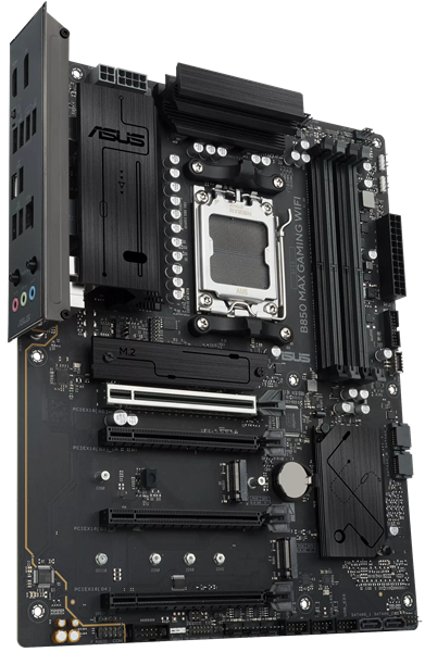 Материнская плата ASUS B850 MAX GAMING WIFI, AM5, B850, 4*DDR5,  4*SATA, 3*M.2, 5*USB 3.2, 2*USB 2.0, Type-C, 5*PCIx16, DP+HDMI, ATX; 90MB1PR0-M0EAY0