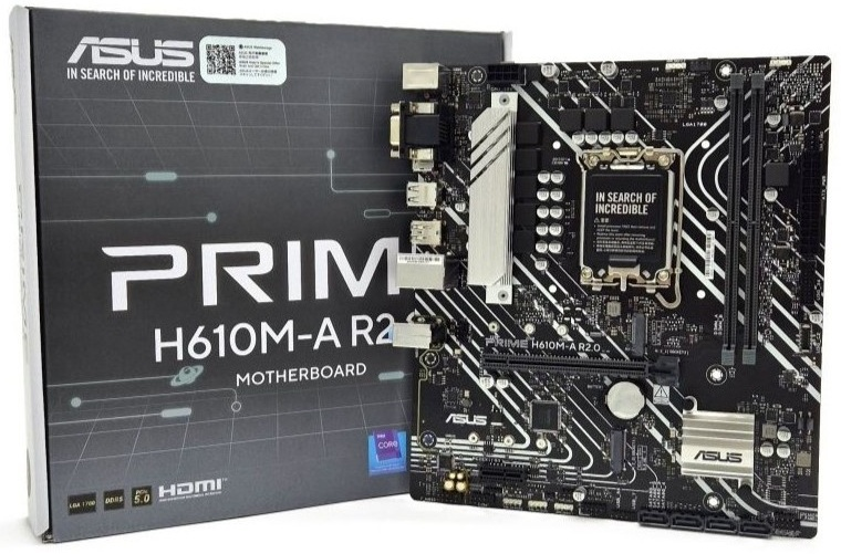 Материнская плата ASUS PRIME H610M-A R2.0, LGA1700, H610, 2*DDR5, 4*SATA, 2*M.2, 2*USB 3.2, 4*USB 2.0, 1*PCIx16, 1*PCIx1, HDMI+DP+D-Sub, mATX; 90MB1MJ0-M0EAY0