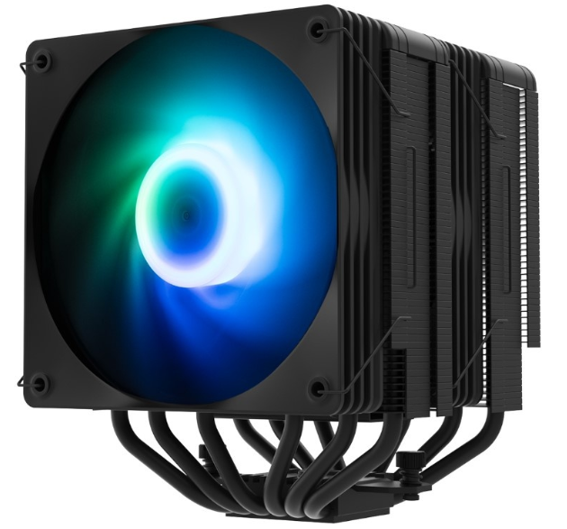 ZALMAN CNPS15X BP ARGB BLACK, 2x120mm ARGB FANS, 6 HEAT PIPES, 4-PIN PWM, 600-2000 RPM, 32,9 DBA MAX, HYDRO BEARING, LGA1851/1700/1200/115X/AM5/AM4