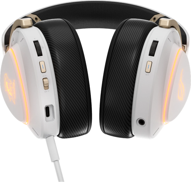 Гарнитура ASUS ROG DELTA II-KJP/WHT, 2.4GHz, Bluetooth, 3.5mm, 315g, 20Hz~20kHz, RGB Lighting, White