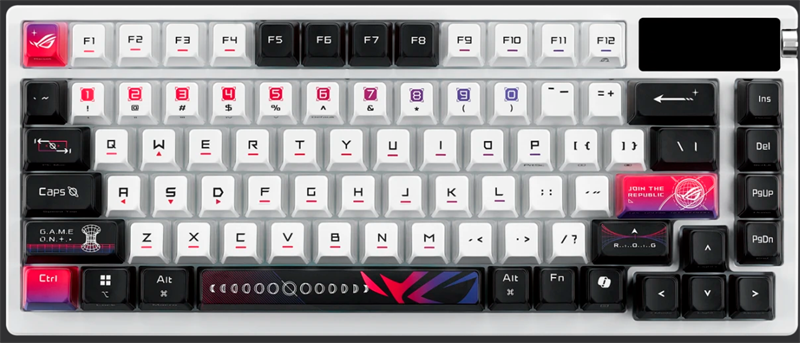 ASUS M704 ROG AZOTH X, 2.4GHz RF, Bluetooth 5.1, 75%, PBT, RGB Lighting арт. 90MP044F-BKRA30