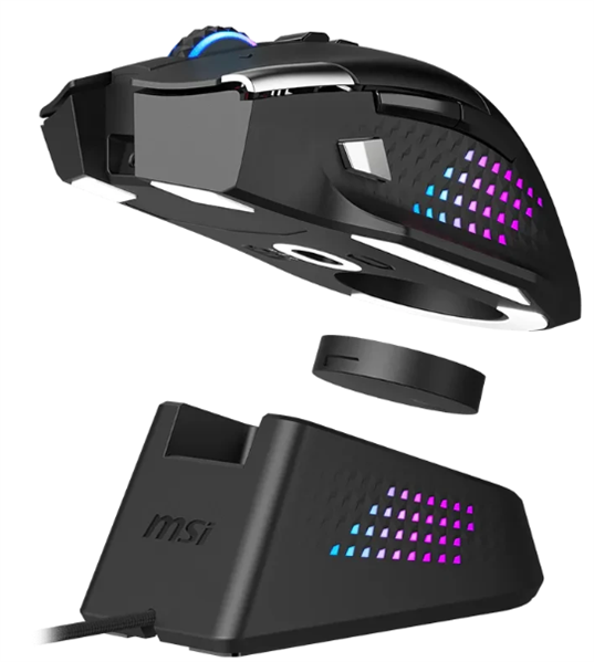 Mouse VERSA PRO W Wireless+ MOUSE DOCK PRO, 13 programmable buttons, 2.4G wireless, Bluetooth, wired mode, 97g, 80 hours, DPI 26000, black MSI арт. S12-4301370-CLA