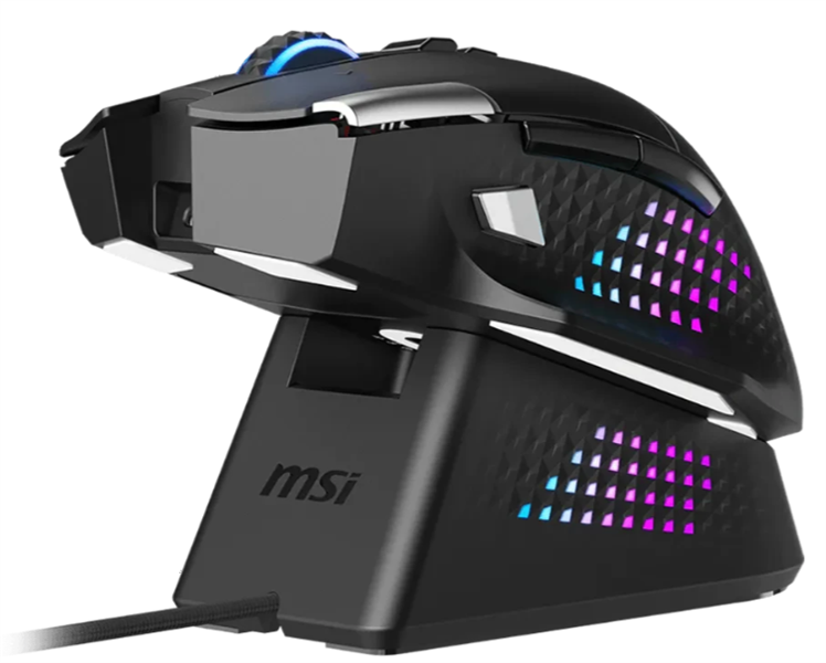 Mouse VERSA PRO W Wireless+ MOUSE DOCK PRO, 13 programmable buttons, 2.4G wireless, Bluetooth, wired mode, 97g, 80 hours, DPI 26000, black MSI арт. S12-4301370-CLA