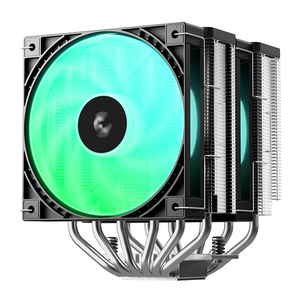 DEEPCOOL AG620 G2 ARGB LGA1954/1851/1700/AM5/AM4 (9шт/кор, TDP 270W, PWM, DUAL ARGB Fan 120mm, 6 тепл. трубок, черный) RET (R-AG620-BKAMMG2-G)