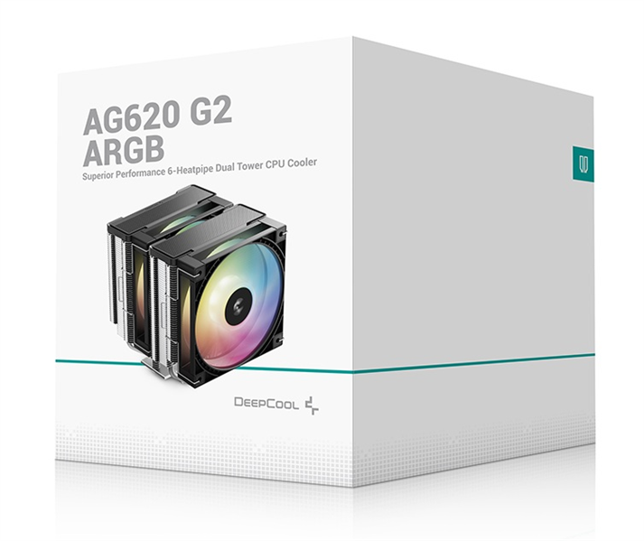 DEEPCOOL AG620 G2 ARGB LGA1954/1851/1700/AM5/AM4 (9шт/кор, TDP 270W, PWM, DUAL ARGB Fan 120mm, 6 тепл. трубок, черный) RET (R-AG620-BKAMMG2-G)