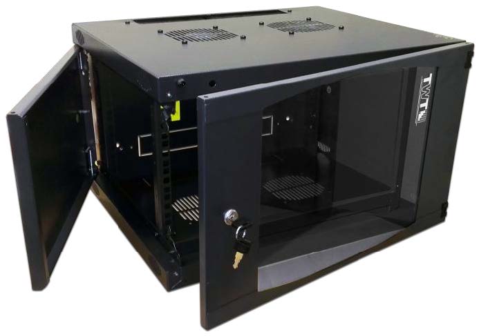 Шкаф Шкаф настенный Next, 12U 550x450, стеклянная дверь, черный (потертость, скол краски)