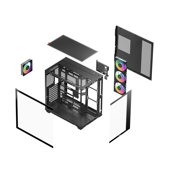 Ocypus Gamma C74 BK ARGB, ATX, Type-C*1+USB3.0*2, SIDE 3x120mm ARGB, REAR 1x120mm ARGB