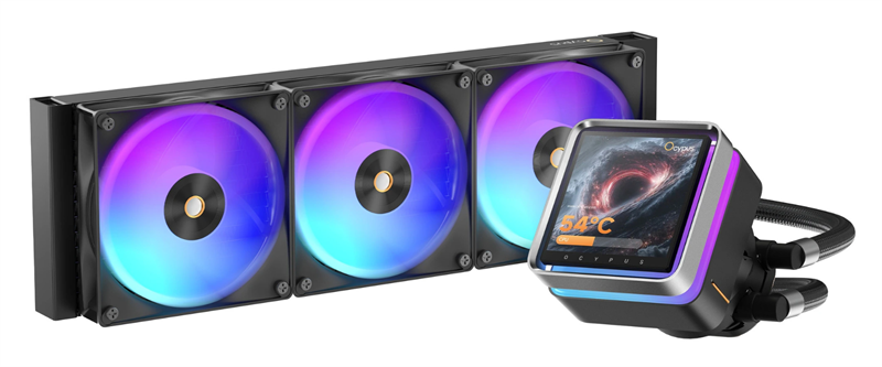 Ocypus Sigma L36 EX BK ARGB, 360mm, LCD Pump 3.95" IPS, 3x120mm ARGB fans, LGA115X/1200/1700/18XX, AM4/AM5