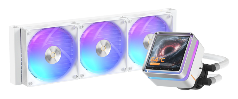 Ocypus Sigma L36 EX WH ARGB, 360mm, LCD Pump 3.95" IPS, 3x120mm ARGB fans, LGA115X/1200/1700/18XX, AM4/AM5