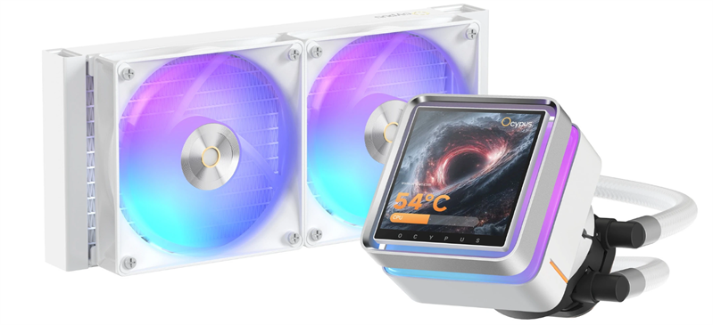 Ocypus Sigma L24 EX WH ARGB, 240mm, LCD Pump 3.95" IPS, 2x120mm ARGB fans, LGA115X/1200/1700/18XX, AM4/AM5
