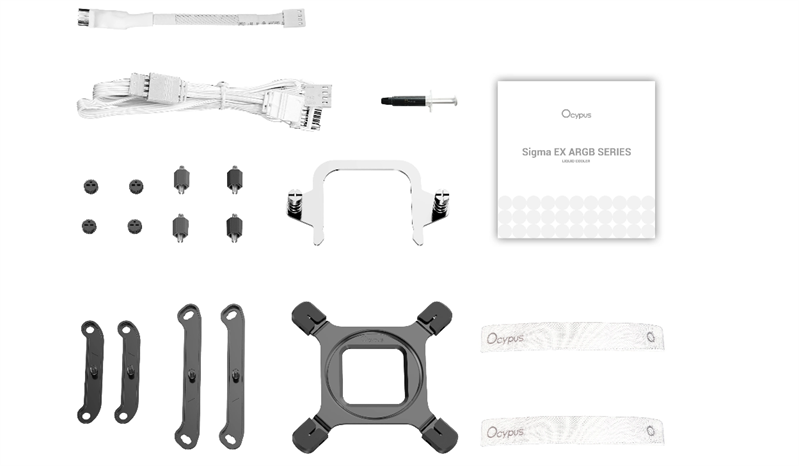 Ocypus Sigma L24 EX WH ARGB, 240mm, LCD Pump 3.95" IPS, 2x120mm ARGB fans, LGA115X/1200/1700/18XX, AM4/AM5