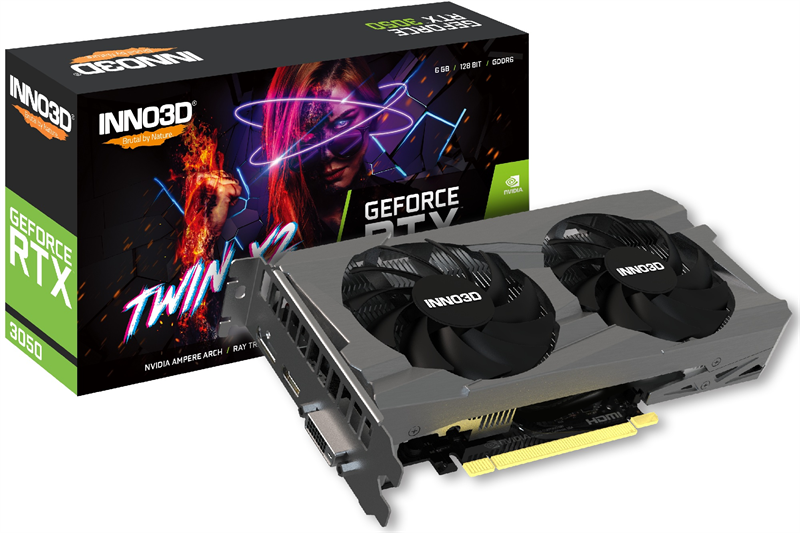Видеокарта INNO3D RTX 3050 Twin X2 6GB//RTX3050, DVI, DP, HDMI, 6G,D6 арт. N30502-06D6-1880VA60