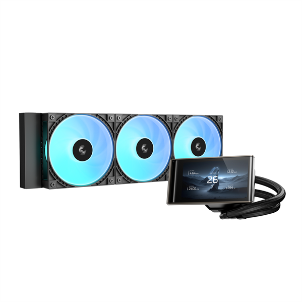 DEEPCOOL LT360 VISION ARGB LGA1851/1700/1200/115X/AM5/AM4 (6шт/кор,TDP 300W, ARGB Lighting, Anti-Leak edition, PWM, TRIPLE FAN) BOX (R-LT360VISION-BKAMMC-G-1)